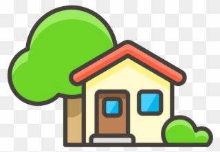 House With Garden Emoji Icon - House Tree Icon Png Clipart