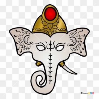 How To Draw Ganesha - Drawing Of Face Mask Clipart