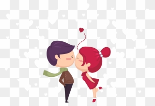 Kiss Cute Young - Happy Valentines Day Cute Clipart