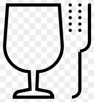 This Icon Contains A Glass And A Fork Clipart