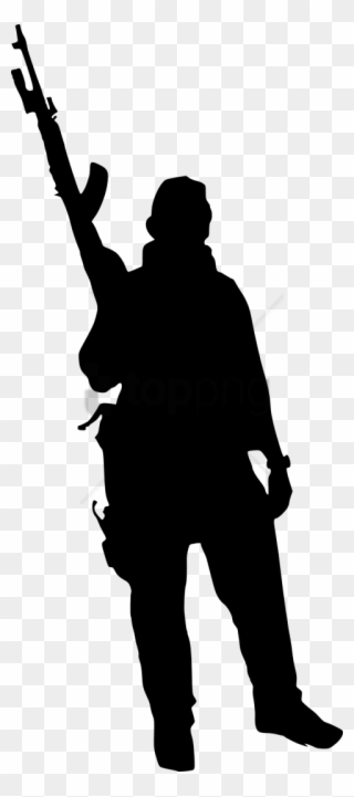 Free Png Army Silhouette Png Png Images Transparent - Soldier Silhouette Transparent Background Clipart