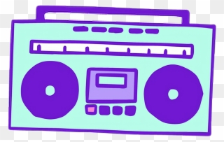 #radio #radyo #green #purple #yeşil #mor #cute #kawaii - Boombox Clipart
