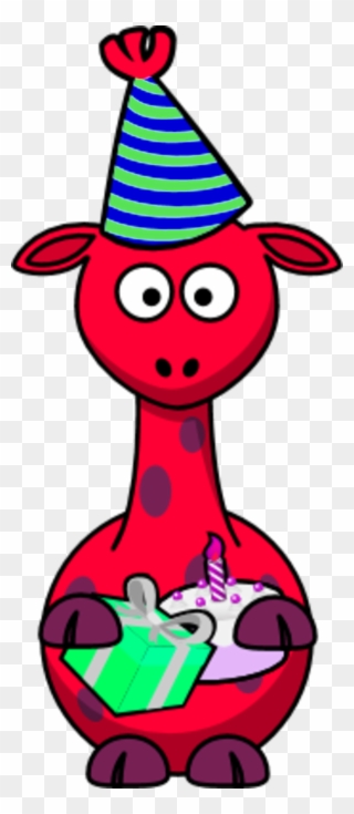 Giraffe Wearing Cone Hat Vector Clip Art - Cartoon Elk - Png Download