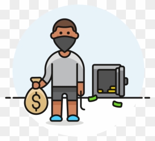03 Thief Stealing Safe Male African American - Theft Clipart