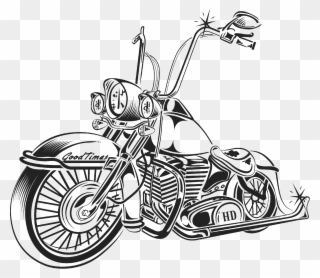 Biker Dog Clip Art Stock - Old School Harley Drawing - Png Download