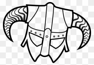 Dragonborn Drawing Easy Transparent Clipart Free Download - Skyrim Iron Helmet Drawing - Png Download