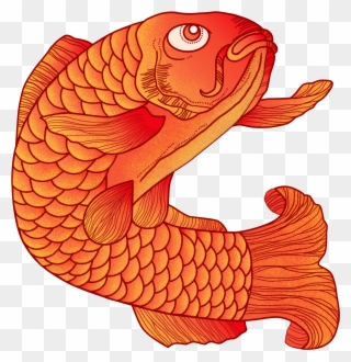 Painted Chinese Style Koi Illustration Png And Psd - Koi Clipart