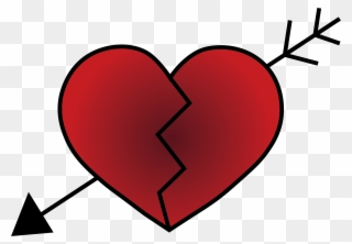 A Red Heart With A Jagged "broken Heart" Line Through - Heart Clipart