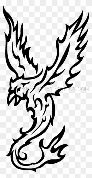 Phoenix Black And White Png Clipart