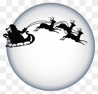 Free Png Santa Clause And Moon Shade Transparent Png - Christmas Deer Silhouette Png Clipart