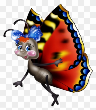 Tube Alphabet, Cartoon Butterfly, Butterfly Clip Art, - Funny Butterflies - Png Download