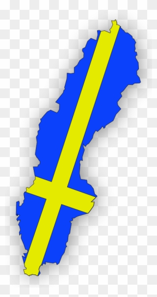Sweden Flag In Sweden Map - Small Map Of Sweden Clipart
