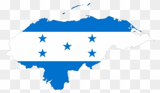 Map Flag Clipart Outline - Bandera De Honduras Png Transparent Png