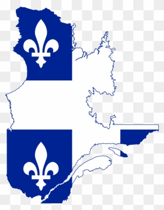 Open - Quebec Flag Map Clipart