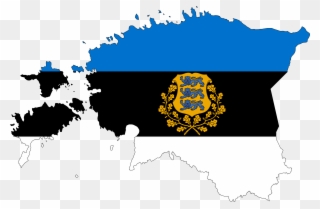 Estonia Flag Clipart Bat - Estonia Map Vector - Png Download
