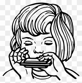 Harmonica Computer Icons Drawing Music Black And White - Harmonica Clipart Black And White - Png Download