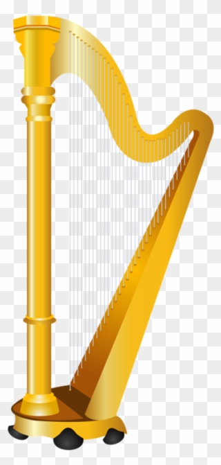Music Sheets - Golden Harp Clipart - Png Download