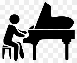Piano Svg Black And White - Piano Player Icon Png Clipart