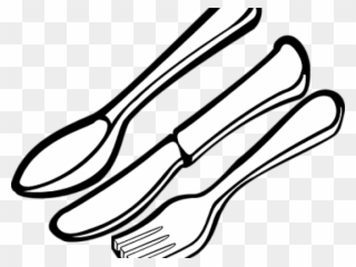 Clip Art Freeuse Cutlery Free On Dumielauxepices Net - Silverware Black And White - Png Download