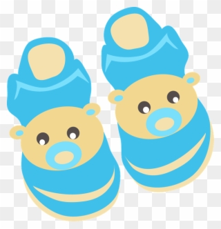 Grávida E Bebê - Baby Things Cartoon Blue Clipart