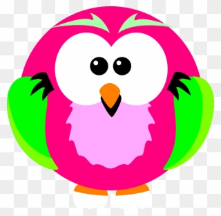 Pink Owl Clipart - Owl Png Pink And Green Png Transparent Png