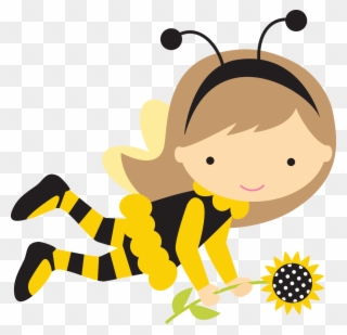 Queen Bees - Bumble Bee Girl Clipart - Png Download