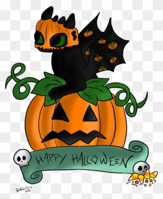 Happy Halloween From Nightwit And Me - Halloween Night Fury Clipart