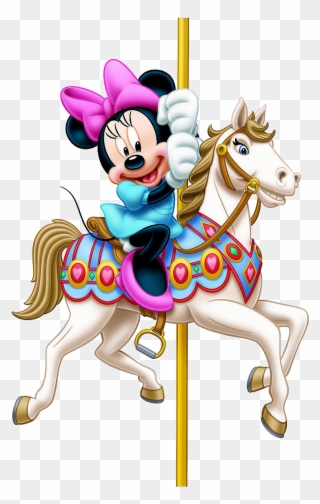 Minnie On Horse, Minnie On Carousel - Minnie Mouse On A Horse Clipart