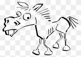 Download Clip Black And White Library Scratches Gallery - Horse Drawing Cartoon - Png Download