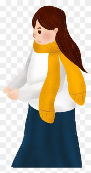 Painted Girl Fashion Scarf Png And Psd - Adã©lie Penguin Clipart