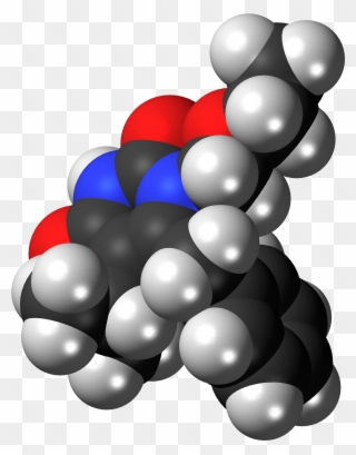 Emivirine Molecule Spacefill - Illustration Clipart