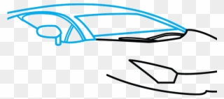 Lamborghini Aventador Clipart Blue - Easy Lamborghini Aventador Drawing - Png Download