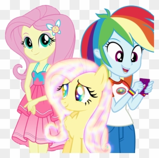Mlpeg Mlp Fluttershy Flutterrainbow Rainbowdash - Mlp Equestria Girls Cruise Clipart