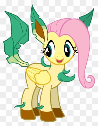 Fluttershy Pony Pinkie Pie Spike Green Mammal Vertebrate - My Little Pony Leafeon Pokemon Clipart