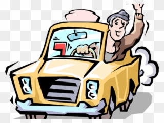 Taxi Cab Clipart Taxi Driver - Taxi Driver Cartoon - Png Download