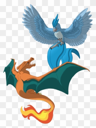 Clipart Royalty Free Library Charizard V By Shadow - Articuno Vs Charizard - Png Download