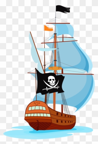 Pirata - Pirate Ship Back Cartoon Clipart