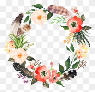 Invitation Wreath Watercolor Painting - Watercolour Floral Wreath Transparent Png Clipart