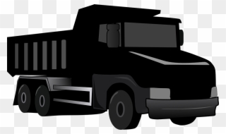 Truck Construction Transportation Cat Clipart Dump - Black Truck Clipart - Png Download