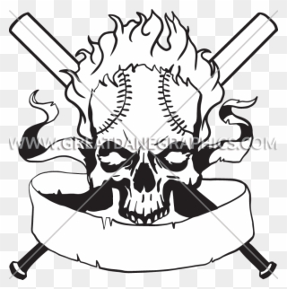 Baseball Clipart Skull - Baseball - Png Download