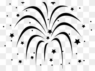 Baseball Clipart Firework - Black And White Fireworks Transparent Background - Png Download
