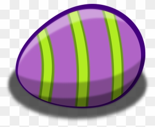 Easter Eggs Clipart Celebration - Green And Purple Easter Egg - Png Download