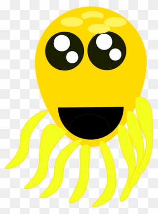 Octopus Smiley Animal Organism Line - Clip Art - Png Download
