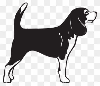 Svg Transparent Beagle Clipart Playful Puppy - Black And White Beagle Vector - Png Download