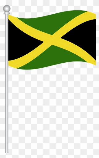 Jamaican Flag On A Pole Clipart - Png Download