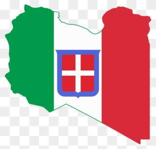 Italian Flag Image - Italian Libya Flag Map Clipart