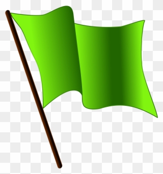 Flag Clipart Green - Waving Green Flag Gif - Png Download