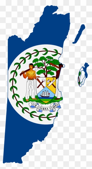 Flag Clipart Belizean - Belize Flag Map Png Transparent Png