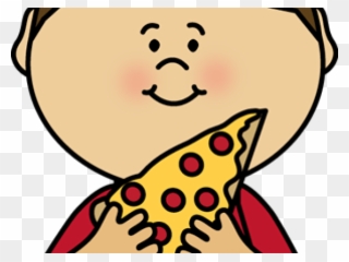 British Flag Clipart Pizza - Girl Eating Pizza Clipart Black And White - Png Download