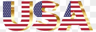 Usa Flag Typography Gold - Us American Flag Clip Art - Png Download